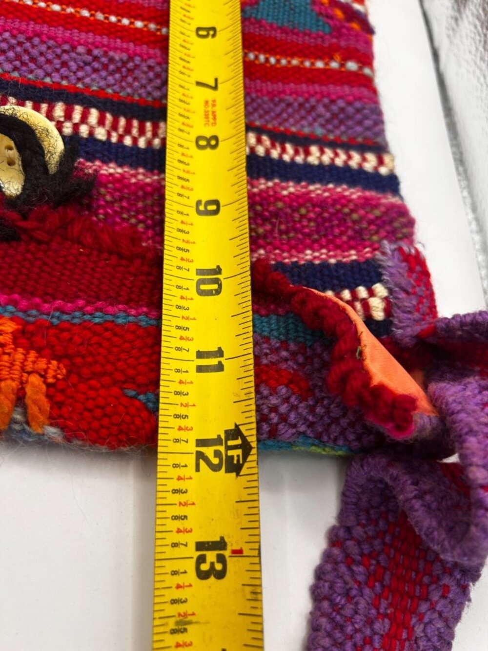 Vintage Lillian Barber Hand-Woven Wool Bag - Mid-Century Artisan Boho Bag - Picture 10 of 11